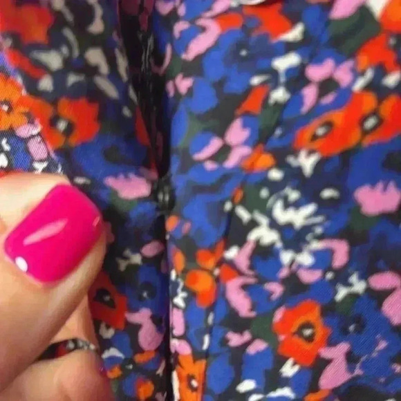 Parker Jemma Sleeveless Silk Blend Dress Size Small Multi Ditsy - Picture 14 of 15